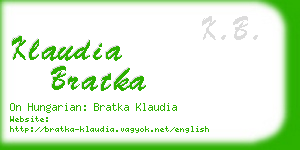 klaudia bratka business card